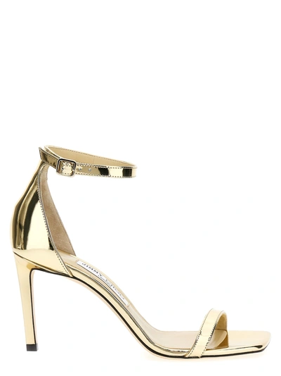 Jimmy Choo Alva Metallic Leather Sandals In Gold