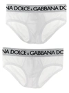 DOLCE & GABBANA BRANDO 2-PACK BRIEFS UNDERWEAR, BODY WHITE