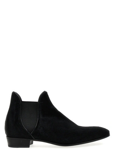 LIDFORT CALF HAIR ANKLE BOOTS BOOTS, ANKLE BOOTS BLACK