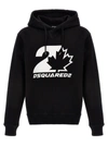 Dsquared2 Logo-print Cotton Drawstring Hoodie In Black