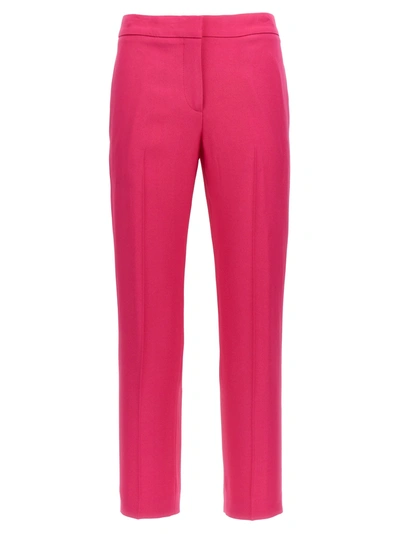 Alexander Mcqueen Fuchsia Cigarette Pants With Welt Pocket In Viscose Blend Woman In Purple