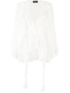 BLUMARINE BLUMARINE RUFFLED V-NECK BLOUSE