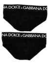 Dolce & Gabbana Logo-print Cotton Briefs (set Of Two) In Black