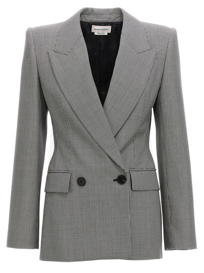 Alexander Mcqueen Double-breasted Houndstooth Blazer Jackets