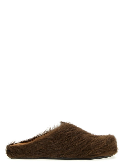 Marni Brown Fussbett Sabot Loafers In 00m75 Cacao