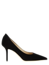 Jimmy Choo Romy 85 Spitze Pumps Aus Schwarzem Leder Mit Eidechsen-print In Black