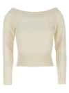 Alexander Mcqueen Off-the-shoulder Wool And Cashmere-blend Sweater In White
