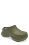 Balenciaga Khaki Crocs Edition Mules In Khaki