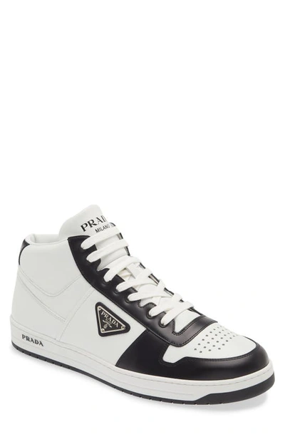 Prada Lace-up High-top Shoes In White