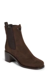 PRADA TRONCHETTI BLOCK HEEL CHELSEA BOOT