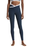 Beyond Yoga Spacedye Outlines High-waisted Midi Leggings In Nocturnal Navy-cloud White