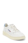 Autry 'medalist Low' White Sneakers With Navy Blue Heel Tab In Leather White/ Blue