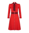 Gucci Ruffle Tie Neck Dress In Red