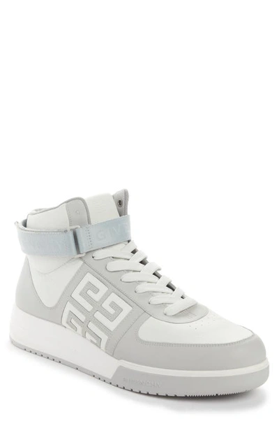 Givenchy G4 High-top Leather Sneakers In Grey