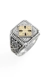 KONSTANTINO SILVER & GOLD CLASSICS SQUARE RING,DMK1919-130