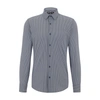 Hugo Boss Slim-fit Shirt In Printed Performance-stretch Jersey In Blue