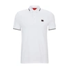 Hugo Cotton-piqu Slim-fit Polo Shirt With Logo Label In White