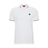 Hugo Boss Cotton-piqu Slim-fit Polo Shirt With Logo Label In White