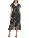 KENSIE WOMENS METALLIC MIDI COCKTAIL AND PARTY DRESS