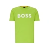 Hugo Boss Cotton-jersey T-shirt With Rubber-print Logo In Green