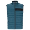 Hugo Boss Water-repellent Padded Gilet With 3d Logo Tape In Blue
