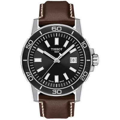 Tissot Men's Supersport Black Dial Watch In Brown