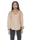 Alexia Admor Amber Classic Boyfriend Fit Button-up Shirt In Brown