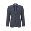 Hugo Boss Regular-fit Jacket In Micro-patterned Cloth In Dark Blue