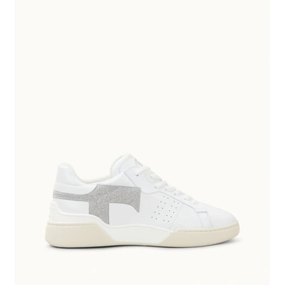 Tod's Sneakers In Leather In White