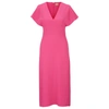 Hugo Boss Slim-fit Long-length Dress With V Neckline In Pink