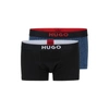Hugo Boss Two-pack Of Stretch-cotton Trunks With Logo Waistbands In Light Blue