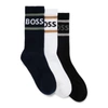 Hugo Boss Three-pack Of Short Socks With Stripes And Logo In Patterned