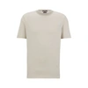 Hugo Boss Cotton-silk T-shirt With Woven Structure In Beige