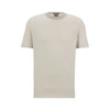 Hugo Boss Cotton-silk Regular-fit T-shirt With Mixed Structures In Beige