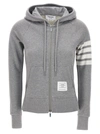 THOM BROWNE LOGO HOODIE SWEATSHIRT GRAY