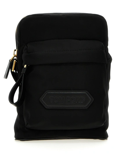 Tom Ford Messenger Vertical Mini Bag In Black