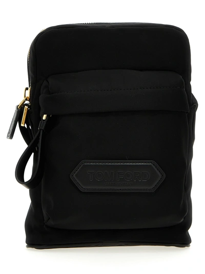 Tom Ford Logo Nylon Crossbody Bag Crossbody Bags Black