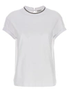 Brunello Cucinelli Stretch Cotton Jersey T-shirt With Precious Faux Layering