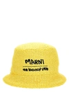 Marni Logo-embroidered Interwoven Bucket Hat In Sun