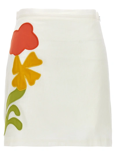 Marni Motif-embroidered Skirt In White