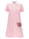 THOM BROWNE PATCH POLO DRESS DRESSES PINK