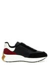 Alexander Mcqueen Sprint Runner Logo-embossed Leather Low-top Trainers In Black/multicolor