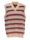 Marni Stripe V-neck Brushed Mohair Blend Sweater Vest