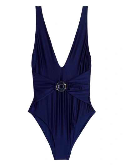 Zimmermann Tiggy Plunge Circle Link One-piece In Blue