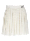 BALMAIN TWEED SKATER SKIRT SKIRTS WHITE