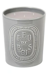 Diptyque Feu De Bois (fire Wood) Large Scented Candle In Grey Vessel