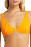 Vitamin A Rossi Halter Underwire Bikini Top In Tangerine Superrib