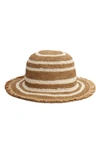 Rag & Bone Frills Striped Rollable Bucket Hat In Beige