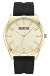 KENNETH COLE REACTION CLASSIC SILICONE STRAP WATCH, 43MM