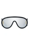 Loewe X Paula's Ibiza 56mm Mask Sunglasses In Shiny Black Smoke